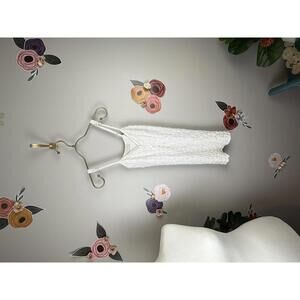 Urban Outfitters White Knit Textured Bodycon Tunic Tank - Size - Small